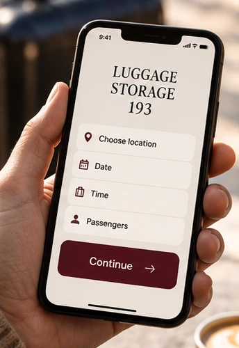 Luggage Storage 193 reservation form on a smartphone